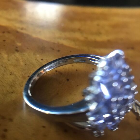 Natural Tanzanite Sterling Silver Dream Catcher Ring Size 7 - Picture 9 of 9